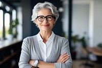 Mature woman glasses smiling adult. AI generated Image by rawpixel.