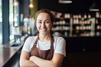 Barista woman portrait smiling smile. AI generated Image by rawpixel.