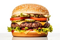 Burger food white background hamburger. AI generated Image by rawpixel.