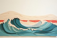 Beach ans waves painting nature ocean. AI generated Image by rawpixel.