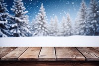 Winter table snowy plank sky outdoors nature. AI generated Image by rawpixel.