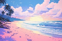 Beach landscape outdoors nature. AI generated Image by rawpixel.