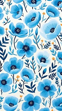 Blue flower pattern backgrounds nature. AI generated Image by rawpixel.