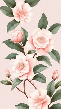 Ccamellias pattern flower plant. AI generated Image by rawpixel.