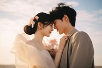Couple japanese wedding photography portrait fashion. AI generated Image by rawpixel.
