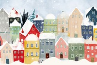 Houses decorated christmas snow celebration outdoors. AI generated Image by rawpixel.