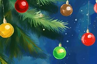 Merry Christmas With Christmas Tree Ornaments christmas tree backgrounds. AI generated Image by rawpixel.