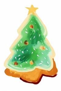 Christmas tree bread drawing white background celebration. AI generated Image by rawpixel.