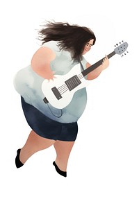 Woman playing guitar adult white background performance. AI generated Image by rawpixel.