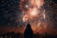 Fireworks outdoors night adult. AI generated Image by rawpixel.