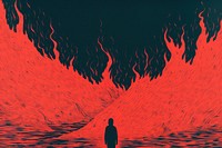 Fire lava silhouette darkness. AI generated Image by rawpixel.