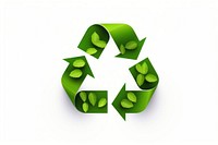 Recycle sign symbol green white background. AI generated Image by rawpixel.