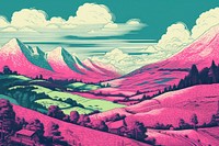 Landscpe landscape outdoors painting. AI generated Image by rawpixel.
