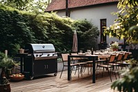 Outdoor barbeque party outdoors backyard house. AI generated Image by rawpixel.