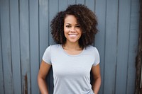 African american woman t-shirt smile adult. AI generated Image by rawpixel.