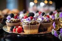 Cup cakes cupcake dessert berry. AI generated Image by rawpixel.