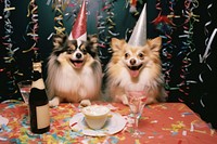 Dog new year party mammal animal table. AI generated Image by rawpixel.