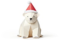 Polar bear christmas hat white background. AI generated Image by rawpixel.