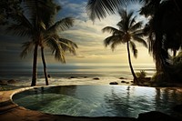 Pool nature landscape ocean outdoors beach. AI generated Image by rawpixel.