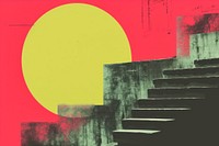 Street architecture staircase painting. AI generated Image by rawpixel.