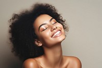 Glowy skin laughing portrait smiling. AI generated Image by rawpixel.