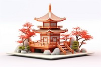 Gachapon japan style architecture building pagoda. AI generated Image by rawpixel.
