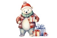 Polar bear christmas toy white background. AI generated Image by rawpixel.
