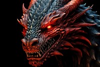Fiery dragon head red black background representation. AI generated Image by rawpixel.