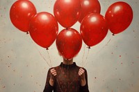 Red glitter balloons celebration anniversary decoration. AI generated Image by rawpixel.