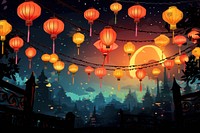 Chinese new year background lantern festival. AI generated Image by rawpixel.