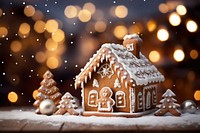 Christmas gingerbread house christmas snowflake dessert. AI generated Image by rawpixel.