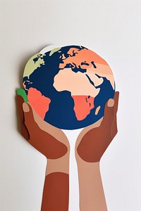 Hands holding a paper earth planet globe topography. AI generated Image by rawpixel.