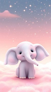 Cute elephant animal cartoon mammal. AI generated Image by rawpixel.