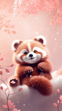 Cute red panda animal cartoon mammal. AI generated Image by rawpixel.
