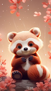 Cute red panda cartoon animal toy. AI generated Image by rawpixel.