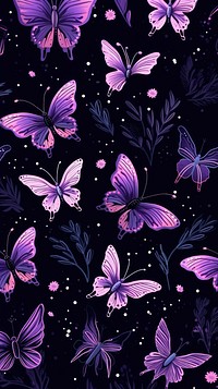 Purple night butterfly pattern flower petal. 