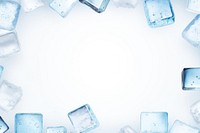 Ice Cubes Blocks border Frame ice backgrounds turquoise. AI generated Image by rawpixel.