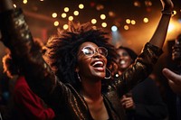 African woman having fun celebration laughing adult. AI generated Image by rawpixel.