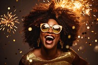 African woman having fun celebration laughing portrait. AI generated Image by rawpixel.