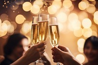 Champagne glass drink party. AI generated Image by rawpixel.