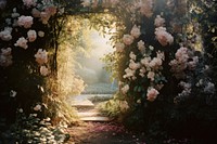 Country garden nature sunlight outdoors. AI generated Image by rawpixel.