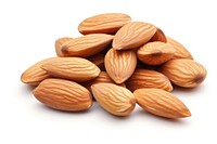 Almonds almond food white background. AI generated Image by rawpixel.