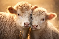 Cows cuddling livestock mammal animal. AI generated Image by rawpixel.