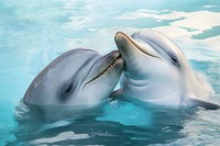 Dolphins cuddling dolphin animal mammal. AI generated Image by rawpixel.