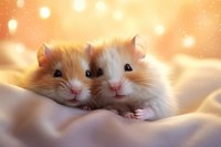 Hamster cuddling animal mammal rodent. AI generated Image by rawpixel.