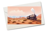 Postcard vehicle train transportation. AI generated Image by rawpixel.