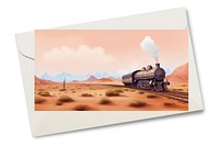 Postcard vehicle train transportation. 