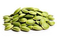 Pumpkin green seeds food white background vegetable. AI generated Image by rawpixel.