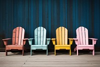 Adirondack chairs furniture wood architecture. AI generated Image by rawpixel.