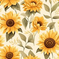 Sunflower pattern backgrounds . AI generated Image by rawpixel.
